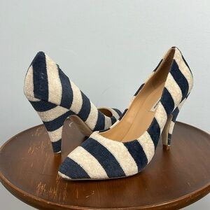 Kathryn Amberleigh size 7 striped terry cloth heels